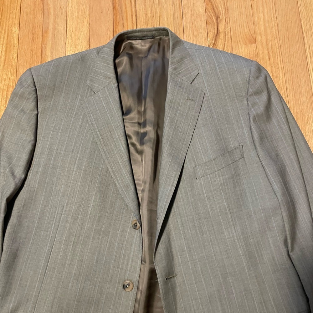 Ermenegildo Zegna Men’s Grey Striped Jacket and Pants Suit