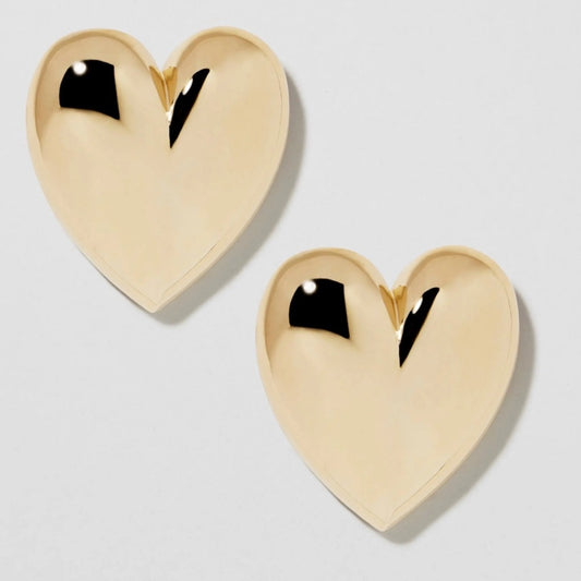 Jennifer Fisher Puffy Heart Earrings Gold