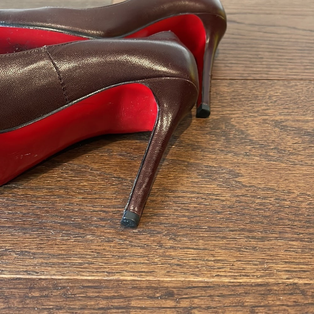 Christian Louboutin Brown Round Toe Pumps Size 37.5