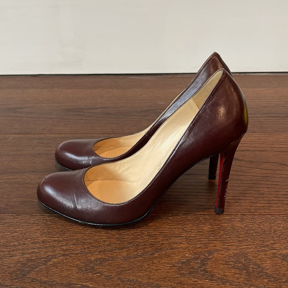 Christian Louboutin Brown Round Toe Pumps Size 37.5