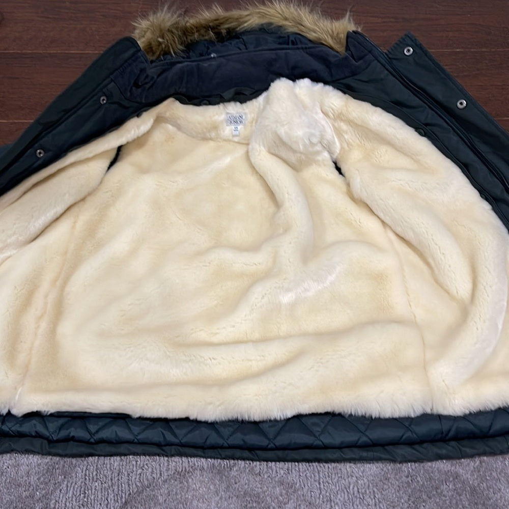 Armani Junior Green Winter Jacket with Fur Insert Size 13