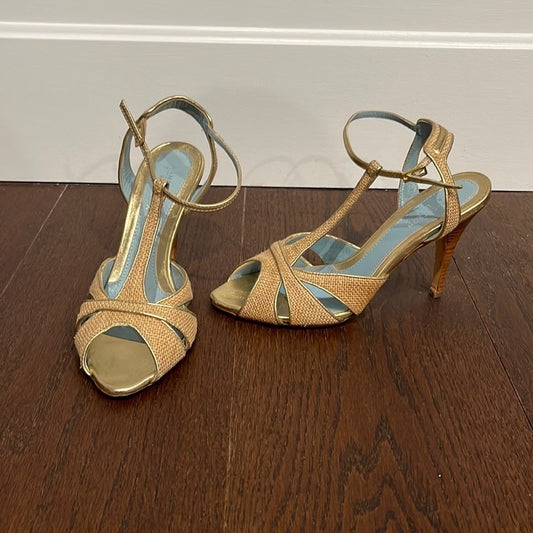 Lambertson Truex Tan Woven Sandals Size 36.5/6.5