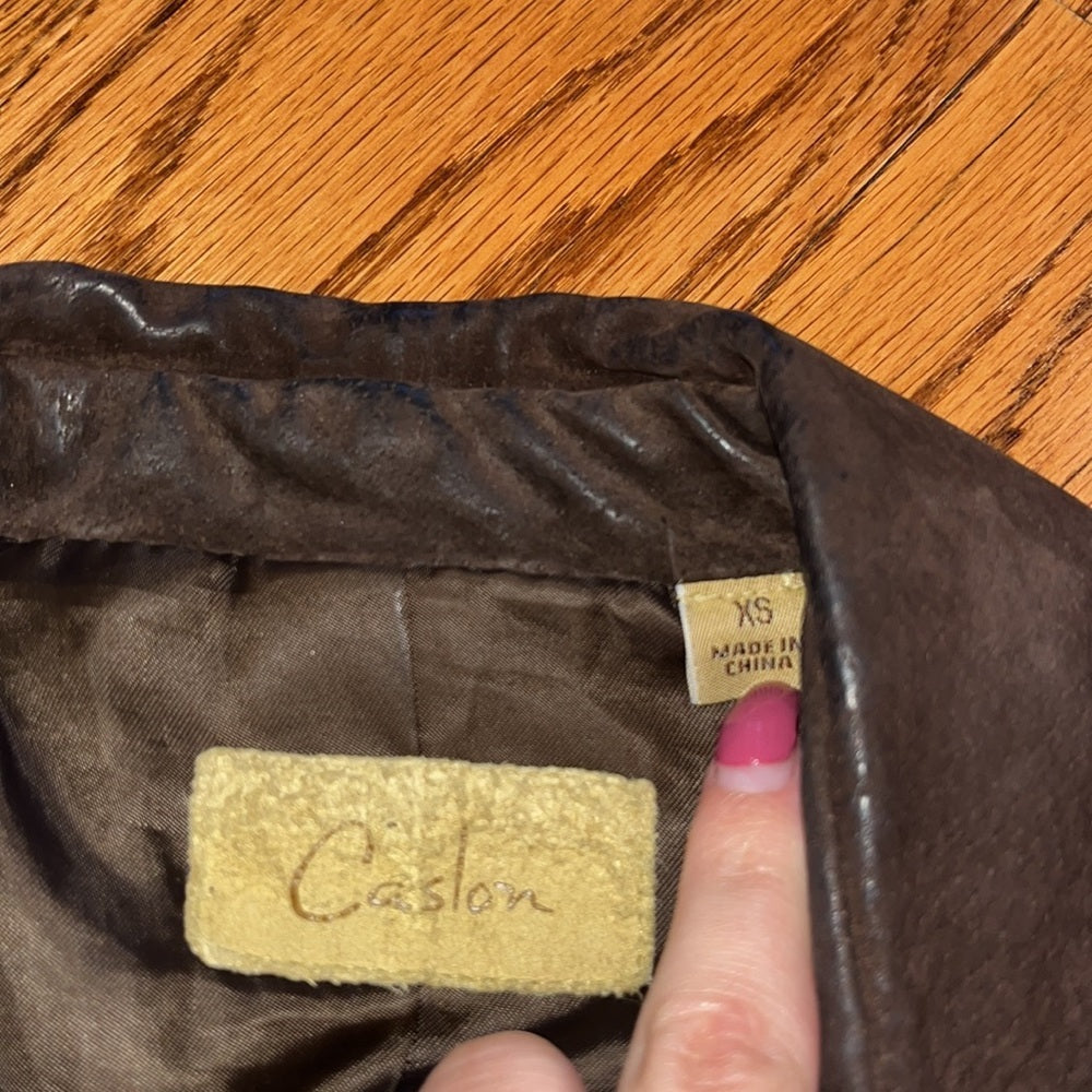 Caslon Woman’s Brown Leather Jacket Size XS