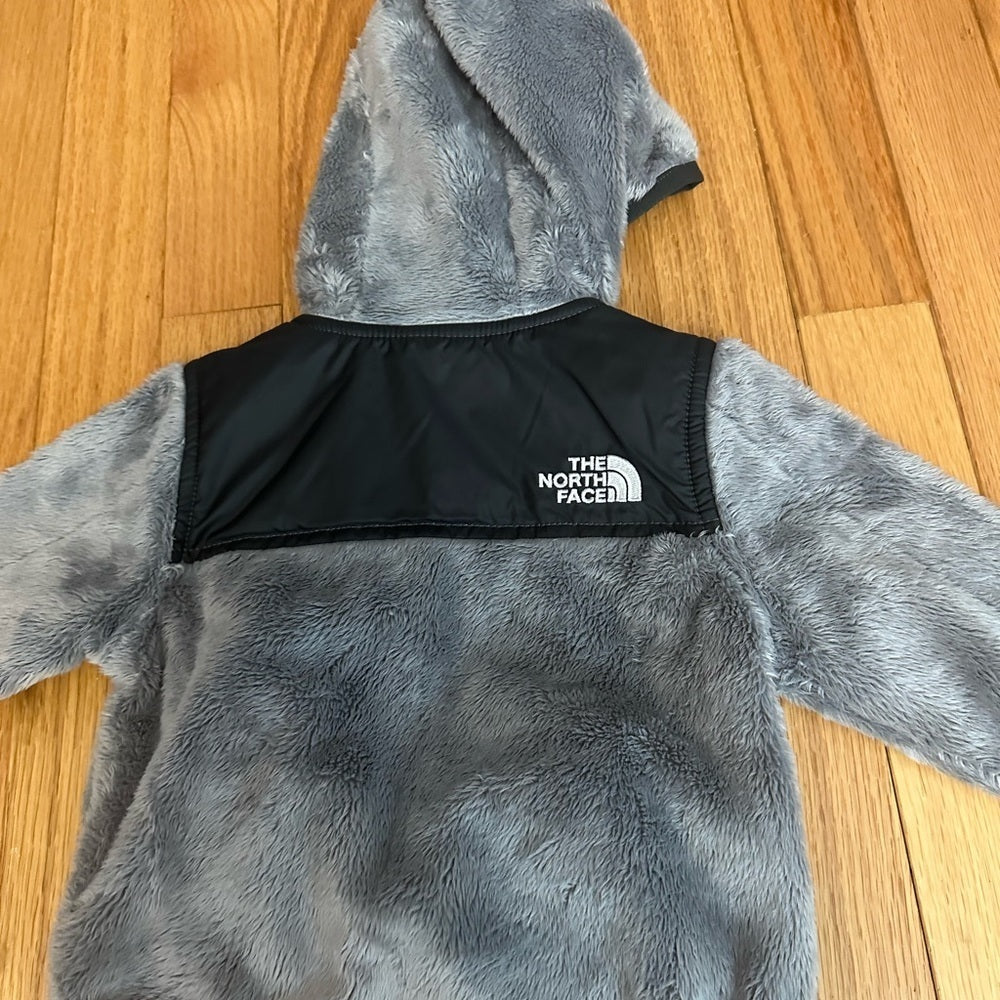 The North Face Grey and Black Fur Jacket Size 3-6M