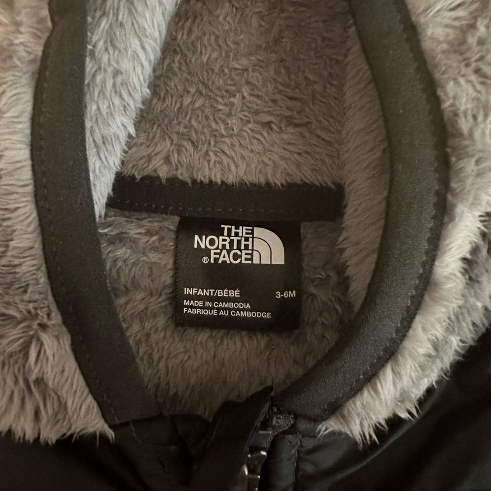 The North Face Grey and Black Fur Jacket Size 3-6M