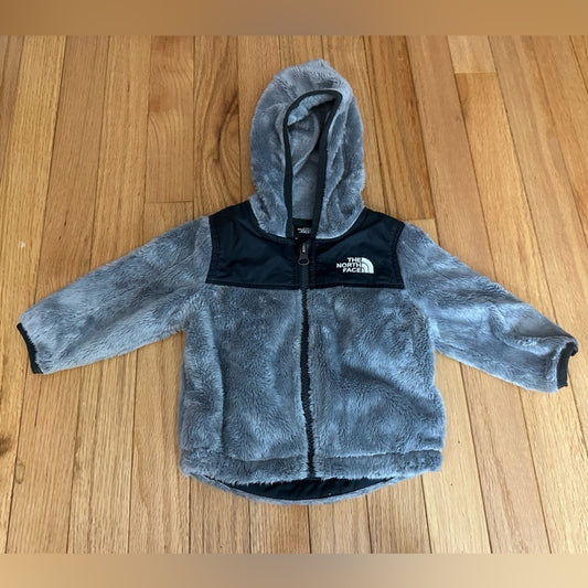 The North Face Grey and Black Fur Jacket Size 3-6M