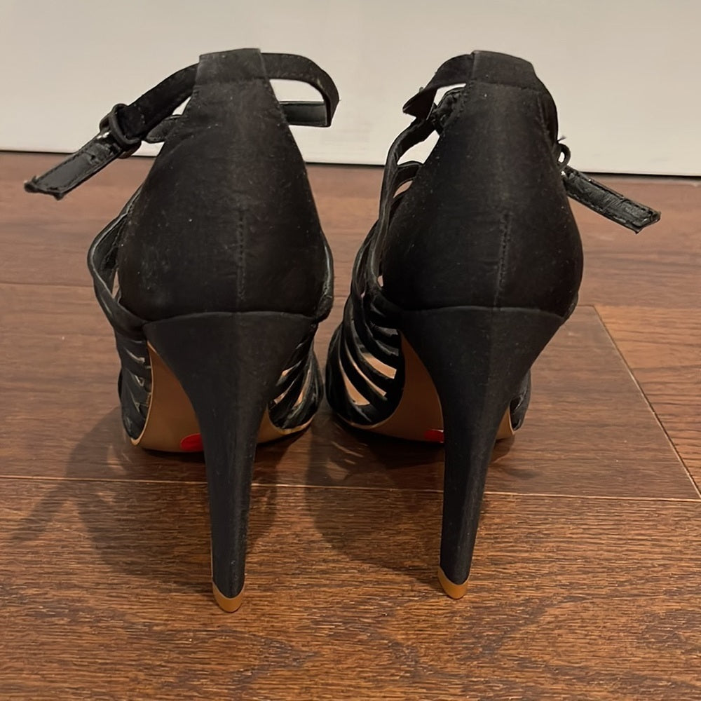 Zara Black Strappy Heels Size 37/7