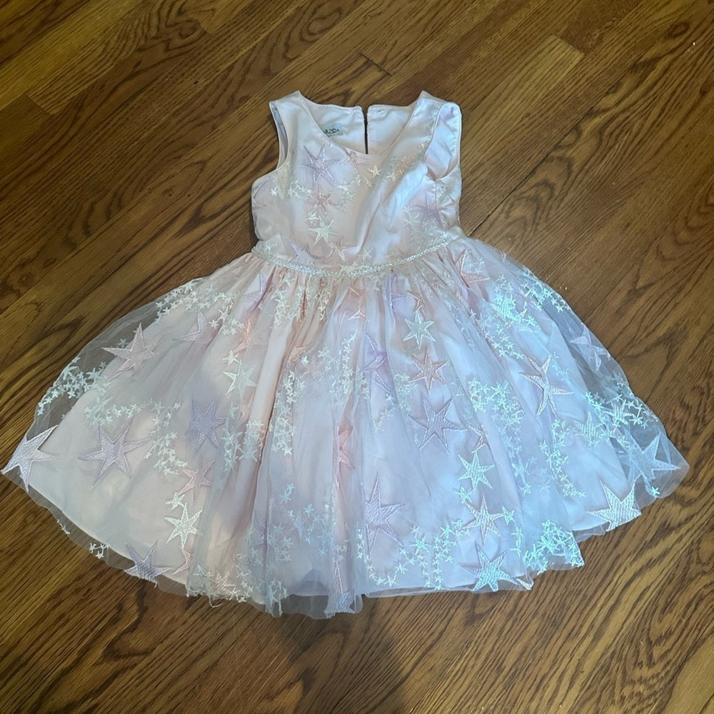 PIPPA & Julie Girls Pink Star Dress Size 5