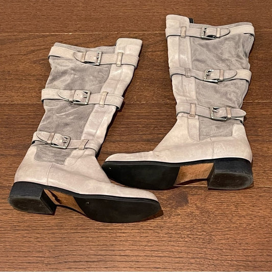 Cole Haan Grey Suede and Leather Pull On Boots Size 9