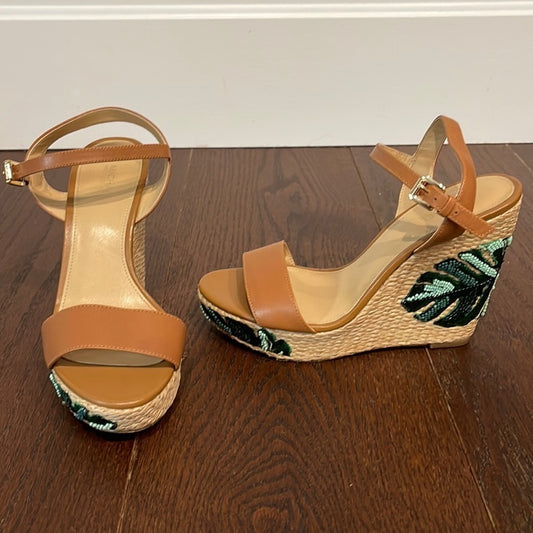 Michael Kors Women’s Brown Wedge Sandals Size 7