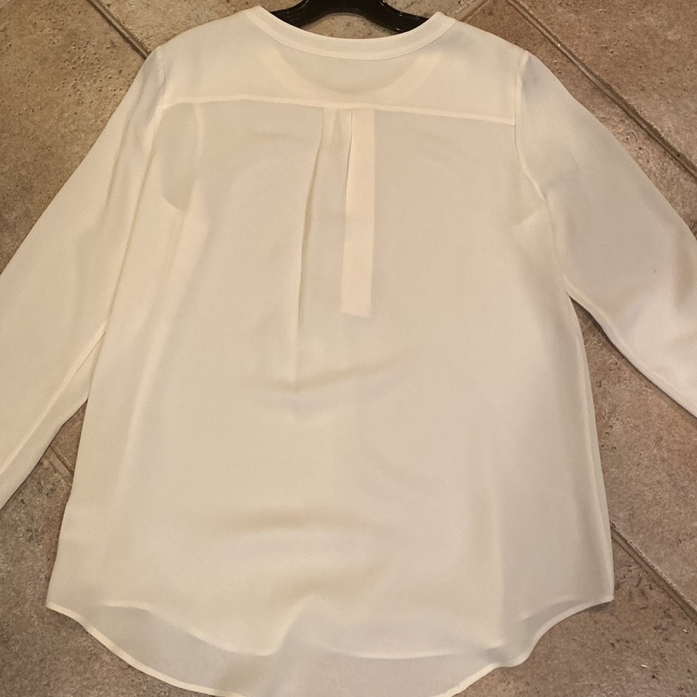 theory Ivory sheer blouse size medium