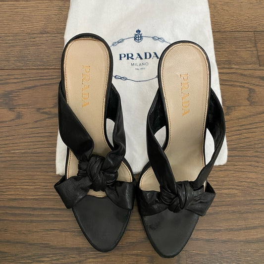 Prada Black Sandals Size 37.5