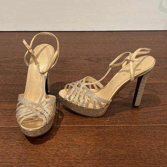 Lauren Ralph Lauren Champagne and Crystal Dress Shoes Size 9