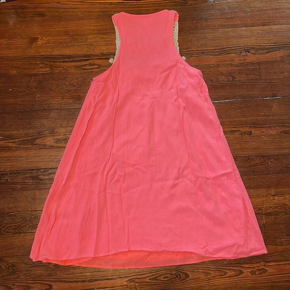 Lilly Pulitzer Women’s Coral Dress with Gold Crochet Detail Size XS