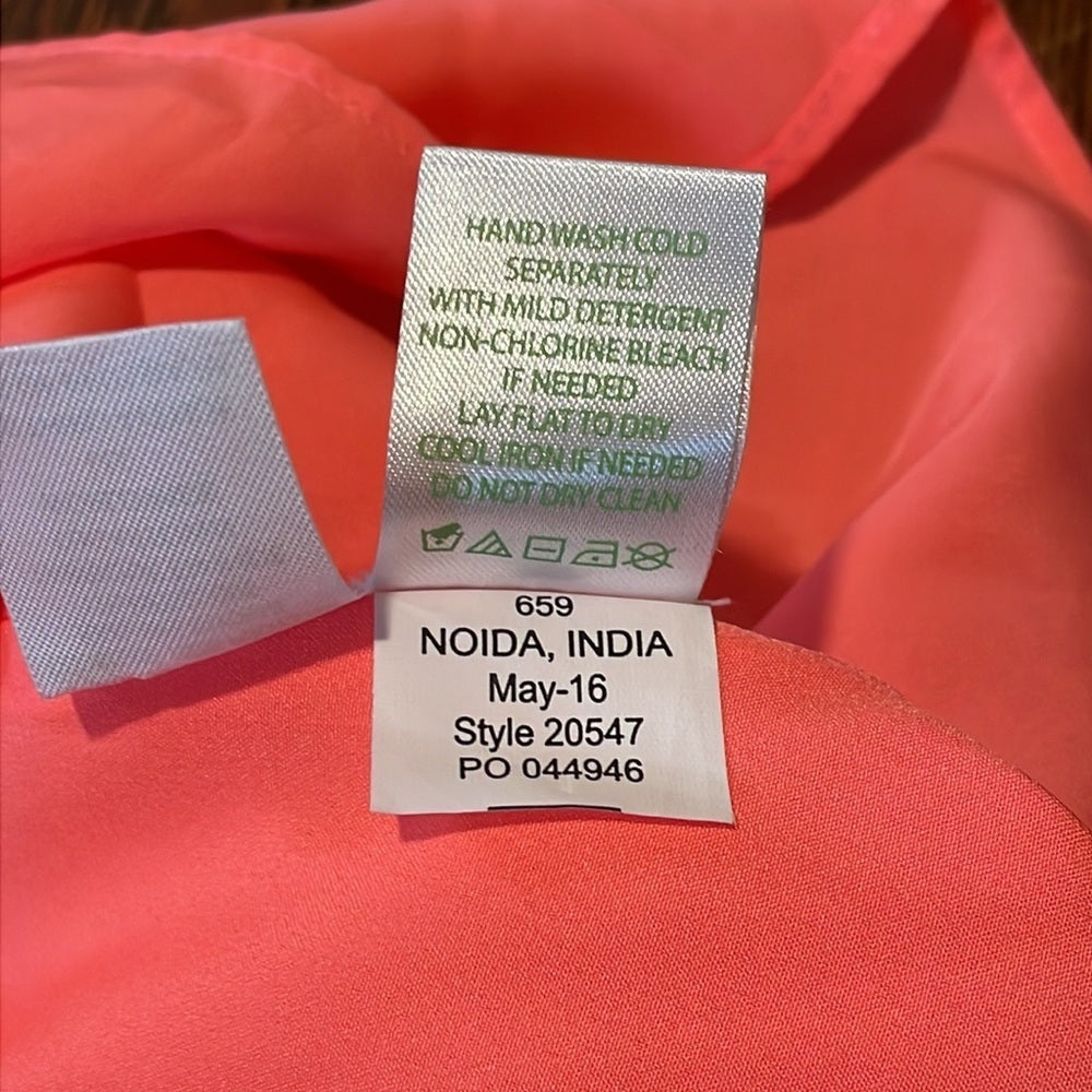 Lilly Pulitzer Women’s Coral Dress with Gold Crochet Detail Size XS