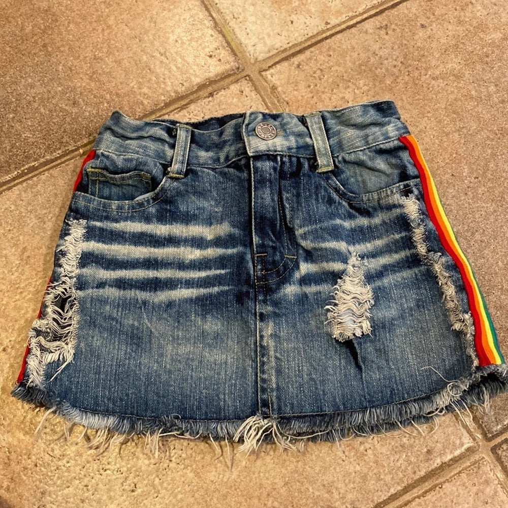 Flowers by Zoe girls rainbow jean skirt size 4