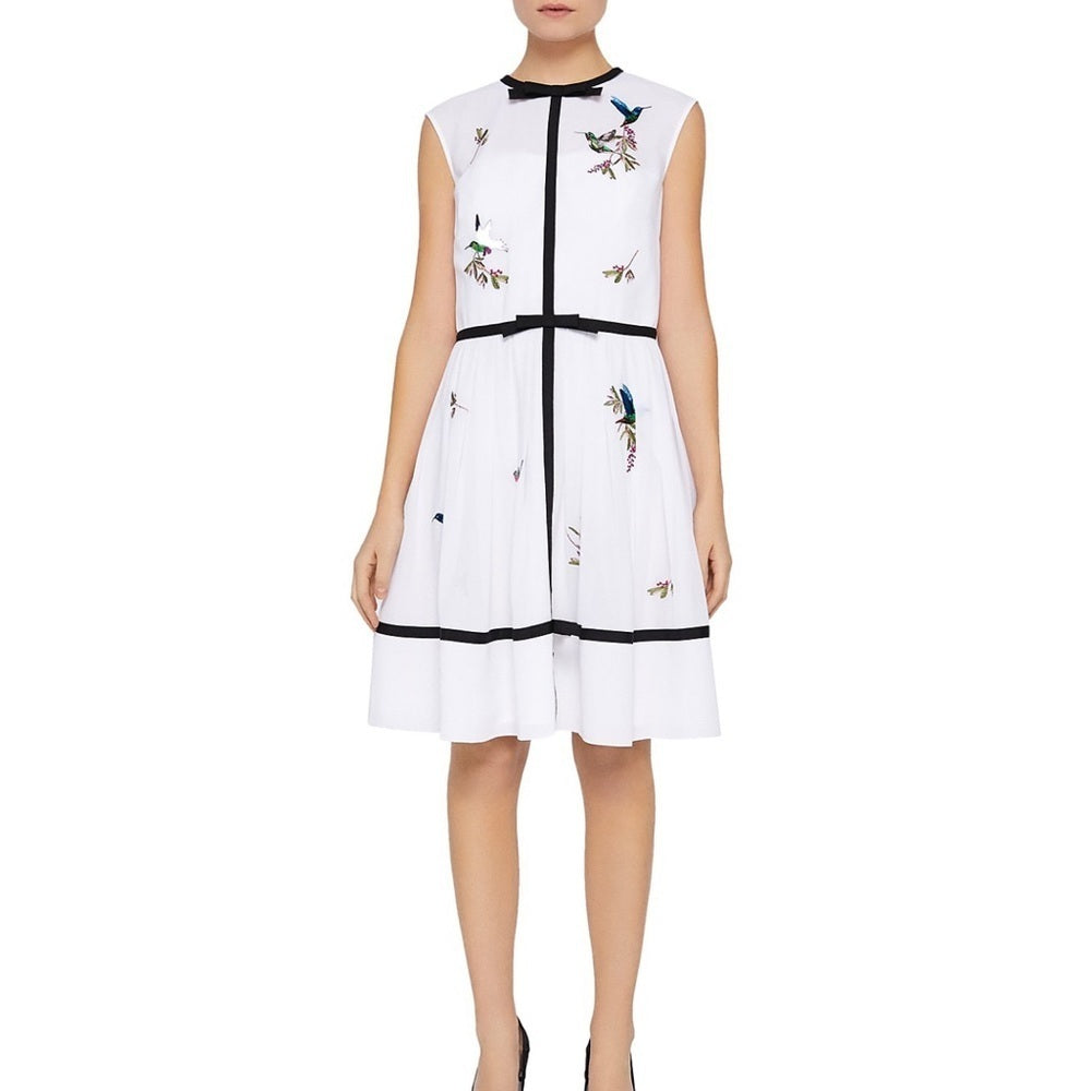 Ted Baker Iina Embroidered White Windsor Gate Women’s Dress  Size 0