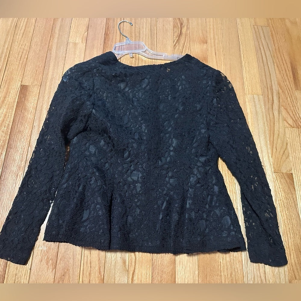 WOMAN’S Black Lacey Long Sleeve Blouse Size 8