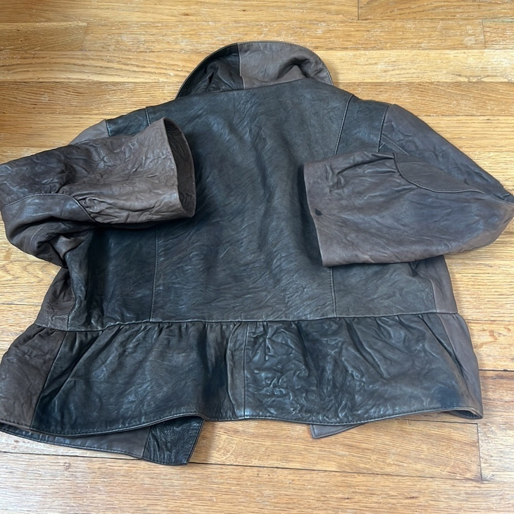 S1TA murt/ Women’s Brown Leather Jacket Size M