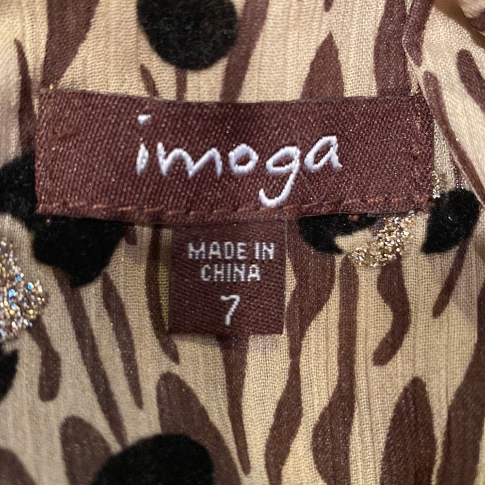 Imoga kids size 7 glitter leopard print flared top