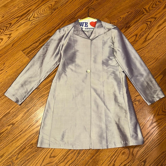 Mariko Woman’s Shiny Silk Grey Light Jacket Size S