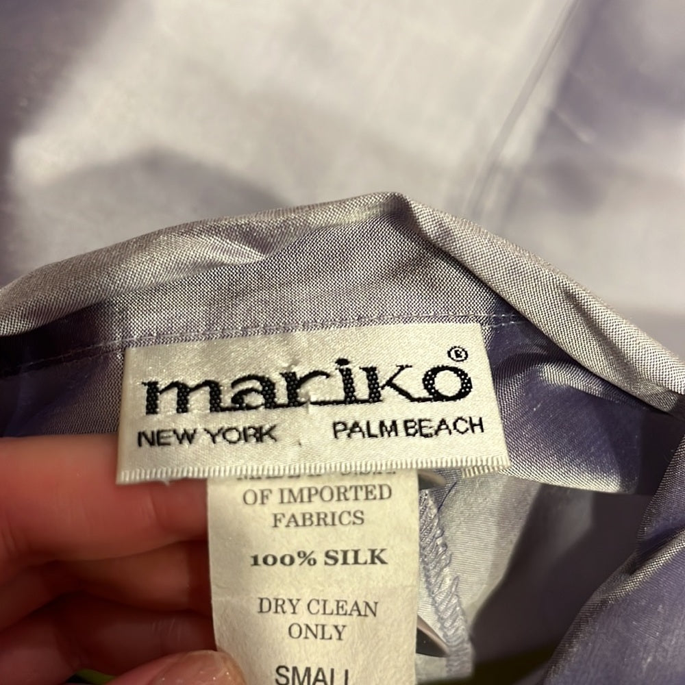 Mariko Woman’s Shiny Silk Grey Light Jacket Size S