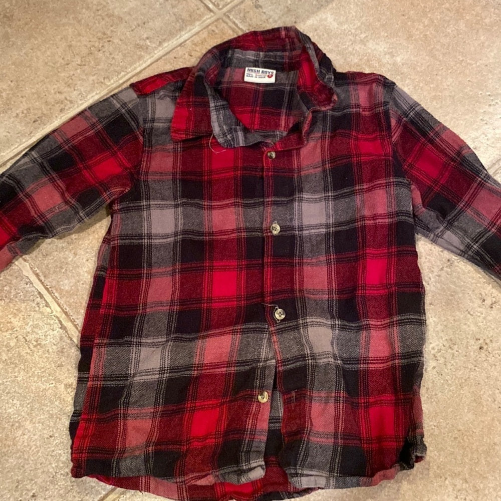 Mish Boys rock n roll flannel button down shirt size 6