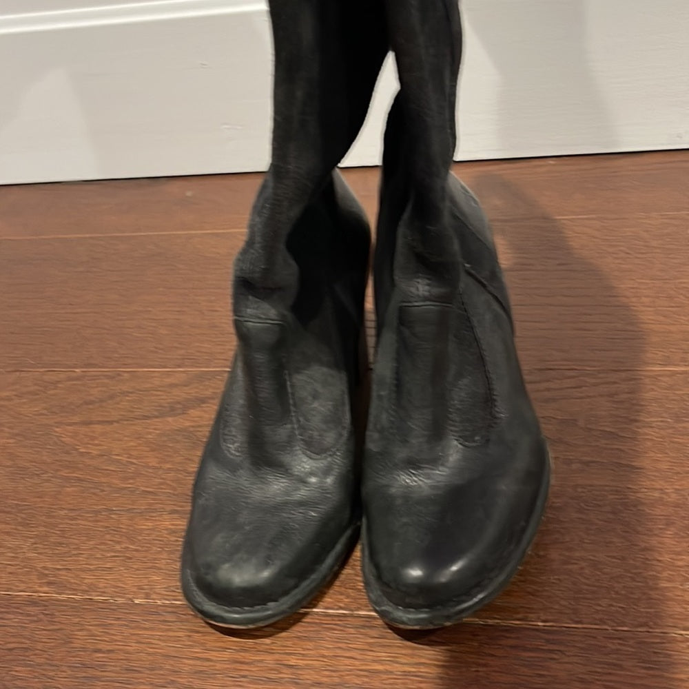 Frye Women’s Black Suede and Leather Boots Size 8