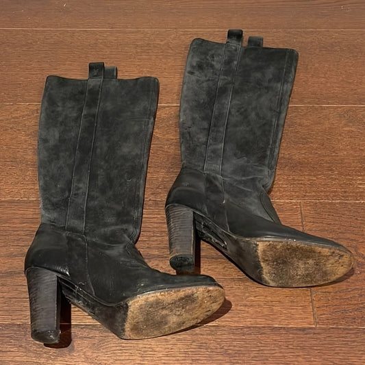 Frye Women’s Black Suede and Leather Boots Size 8