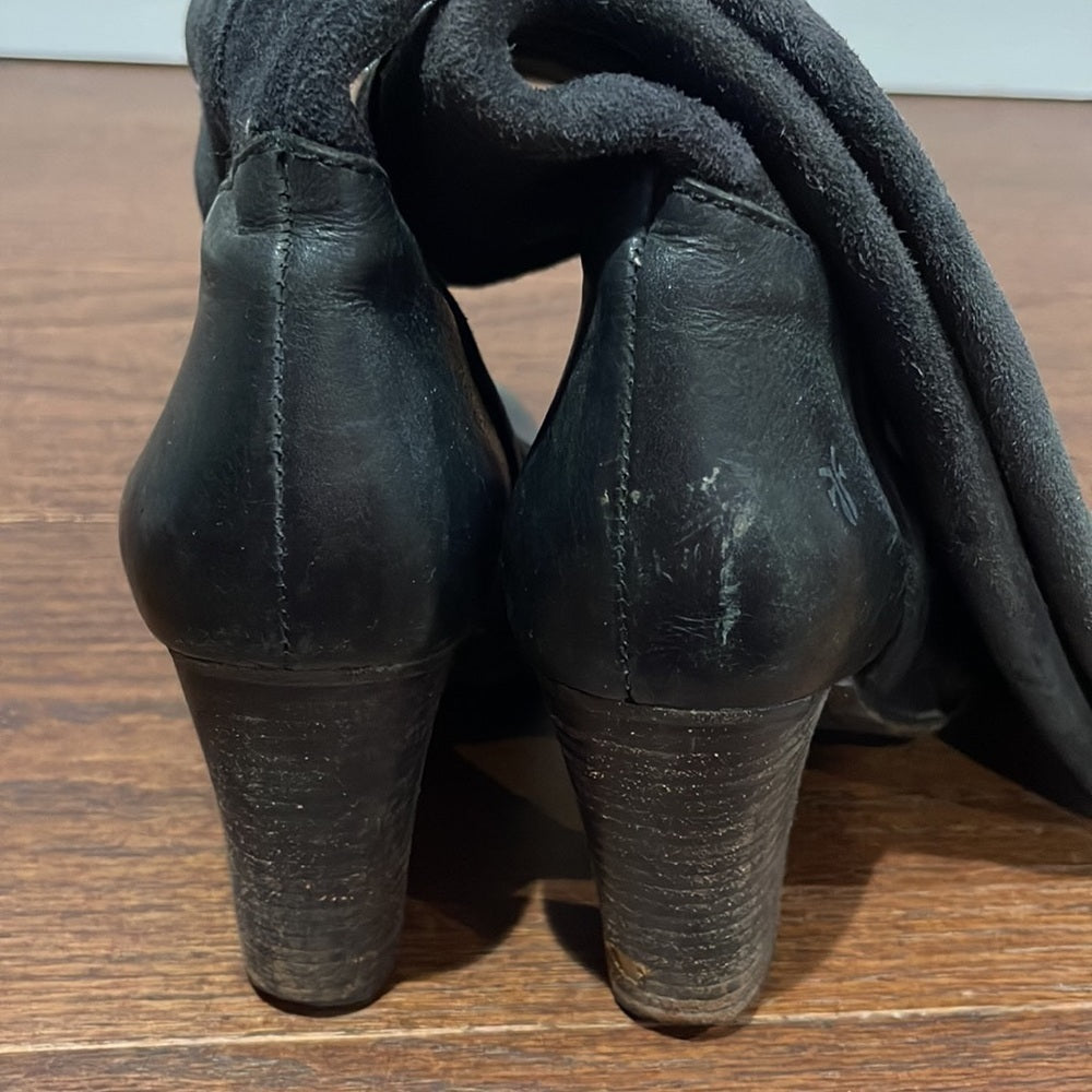 Frye Women’s Black Suede and Leather Boots Size 8