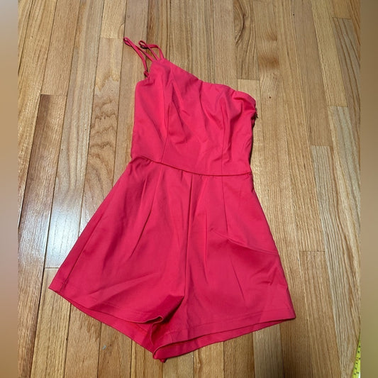 SUPERDOWN Pink One Shoulder Romper Size XXS