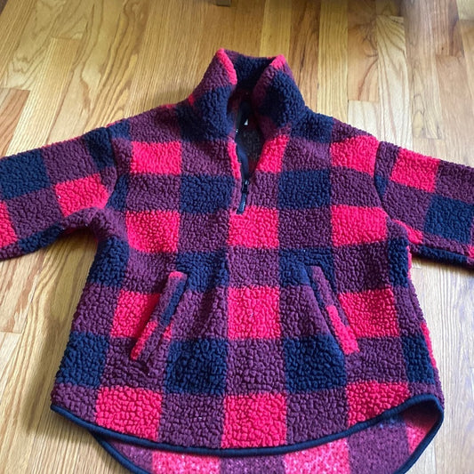 Old Navy half zip buffalo plaid sherpa size XS