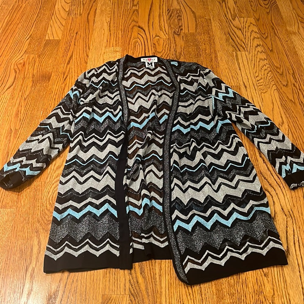 Missoni Woman’s Blue and Silver Sparkle Cardigan Size 44