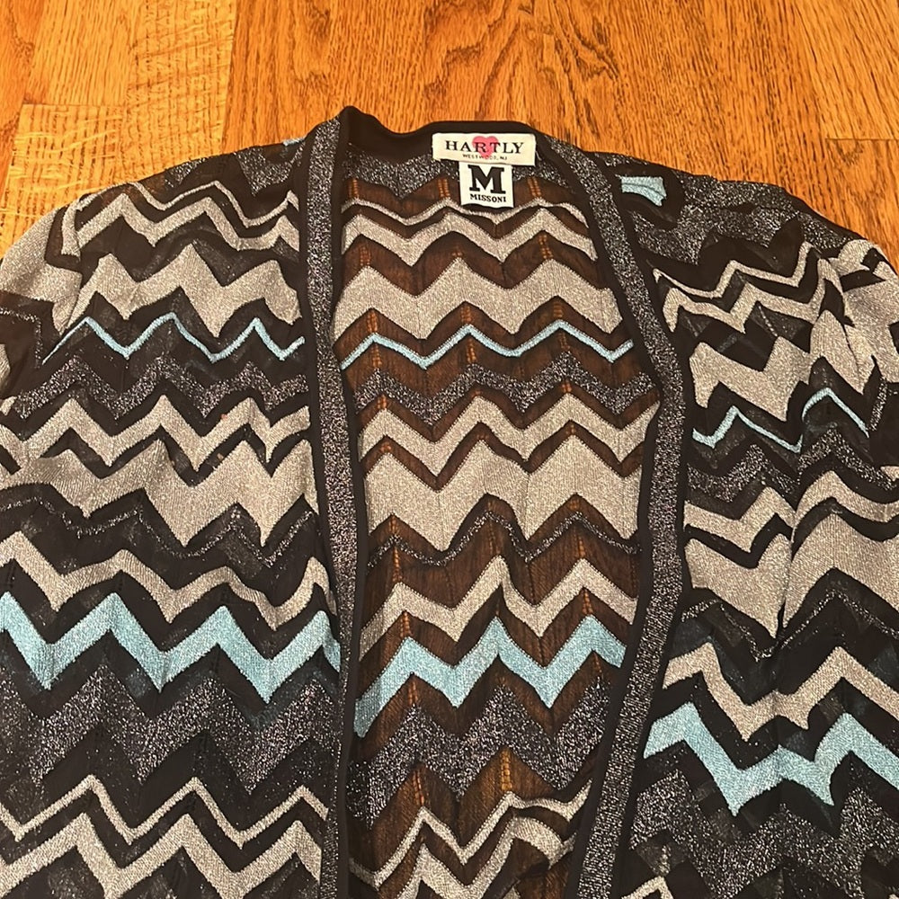 Missoni Woman’s Blue and Silver Sparkle Cardigan Size 44