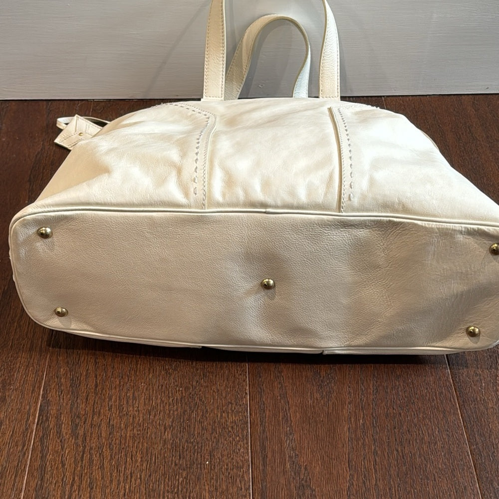 NWT Yves Saint Laurent Cream Muse Leather Shoulder Bag