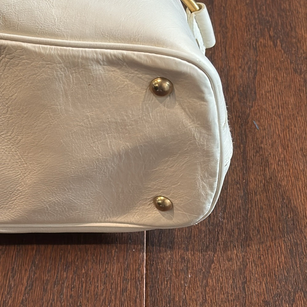 NWT Yves Saint Laurent Cream Muse Leather Shoulder Bag