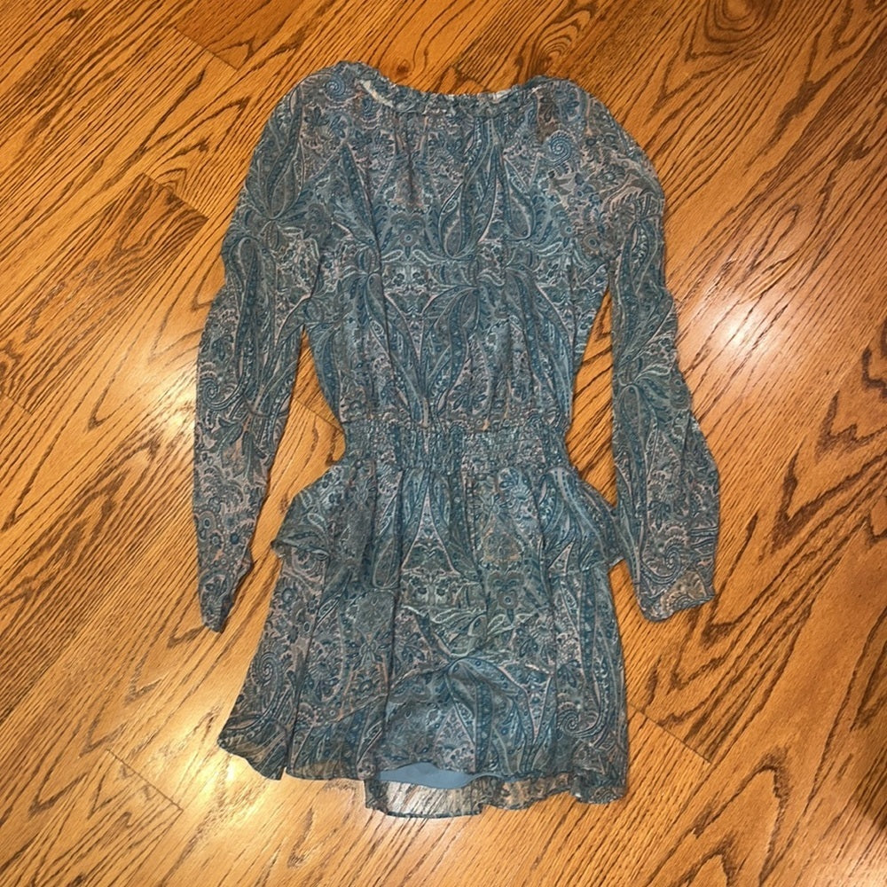 NWOT Ramy Brook Woman’s Silk Blue Printed Dress Size XS