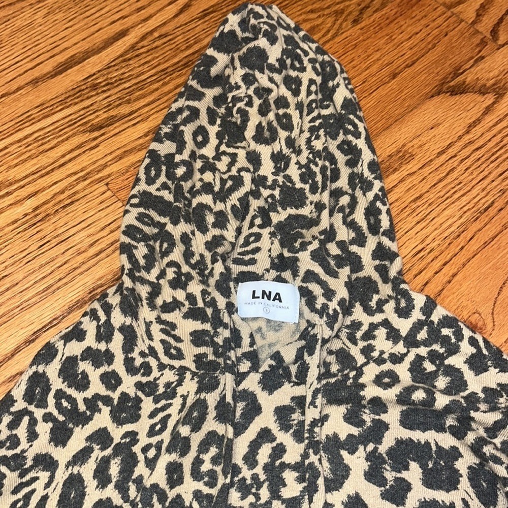 LNA Woman’s Leopard Print Sweatshirt Set Size S