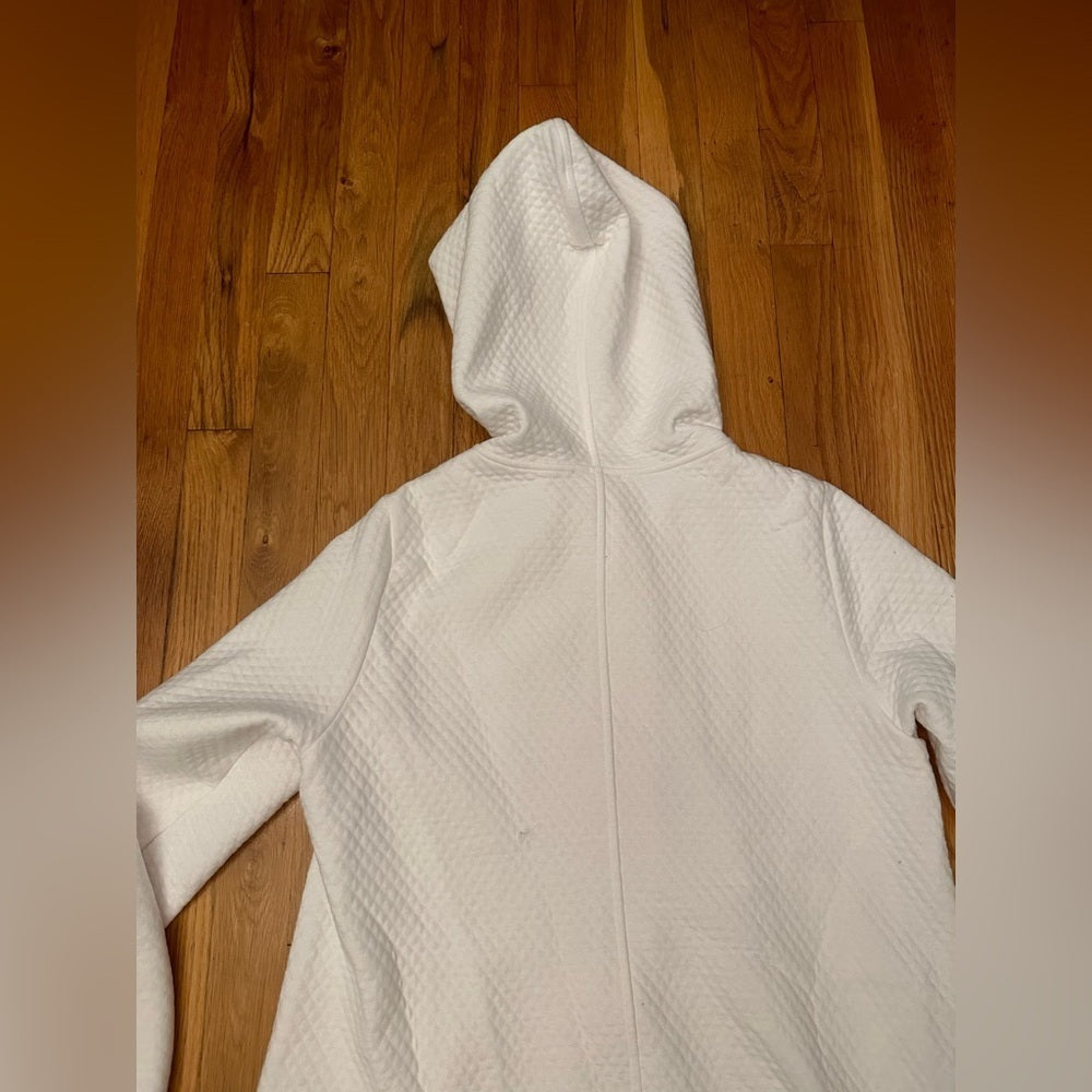 Eileen Fisher White Button Up Hoodie Jacket Size S/P