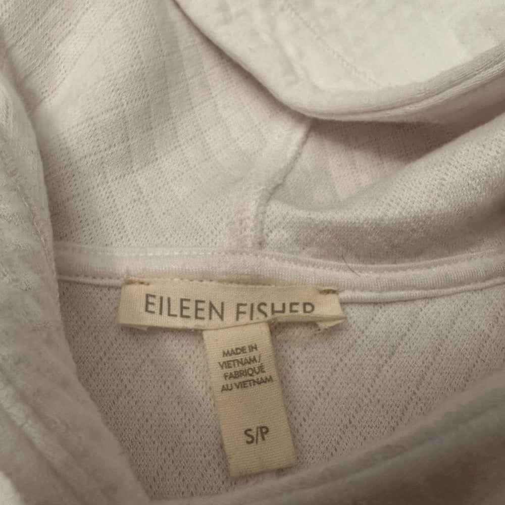 Eileen Fisher White Button Up Hoodie Jacket Size S/P