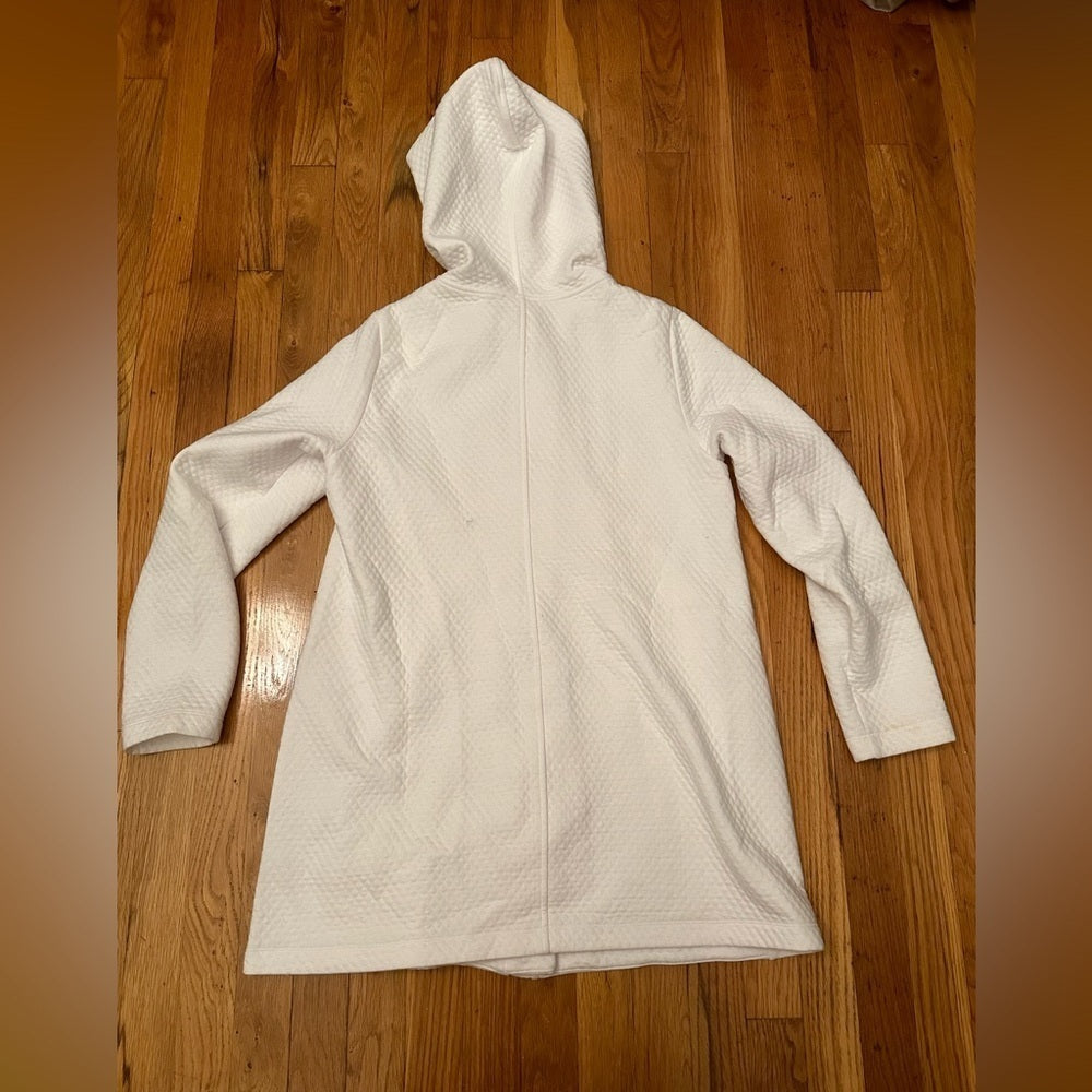 Eileen Fisher White Button Up Hoodie Jacket Size S/P