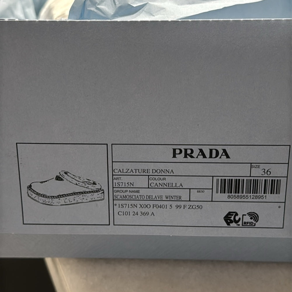 Prada Suede Mules in Cannella Color size 36/6