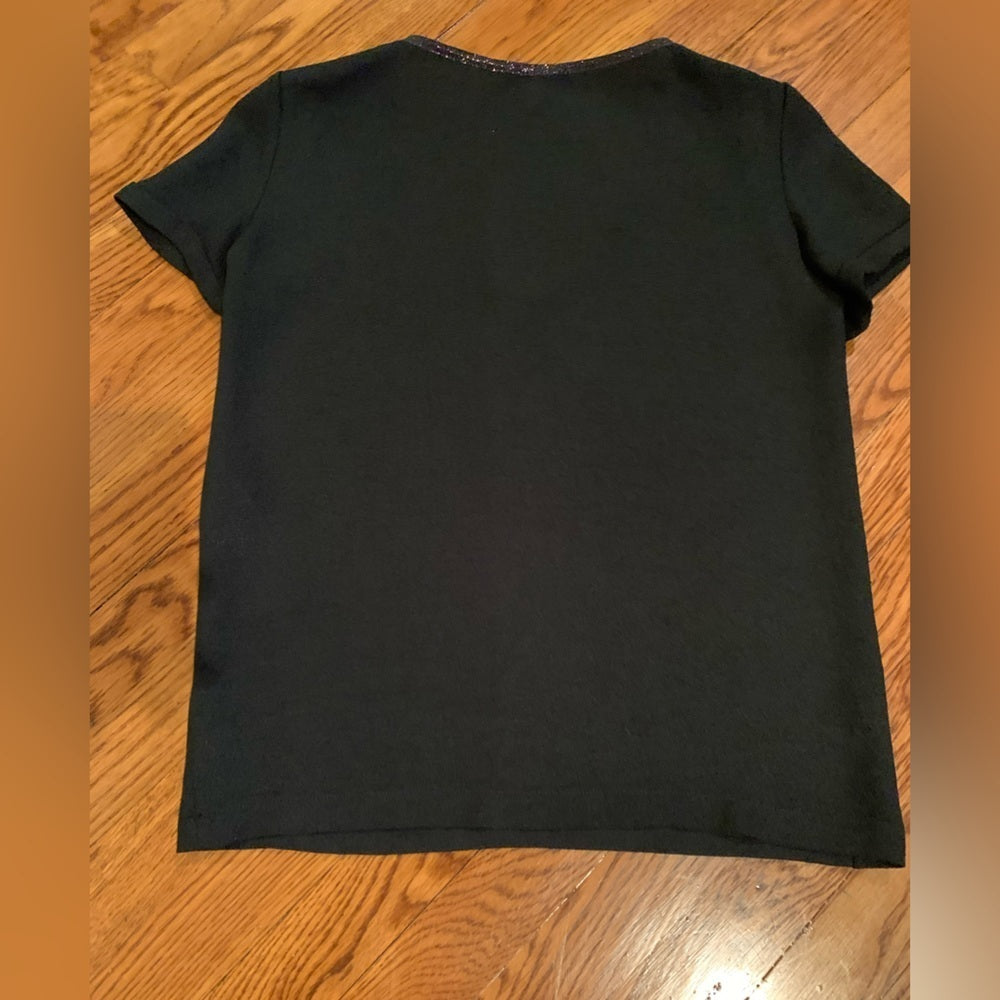 Maje Black V-neck Short Sleeve Tee Size 1/Small