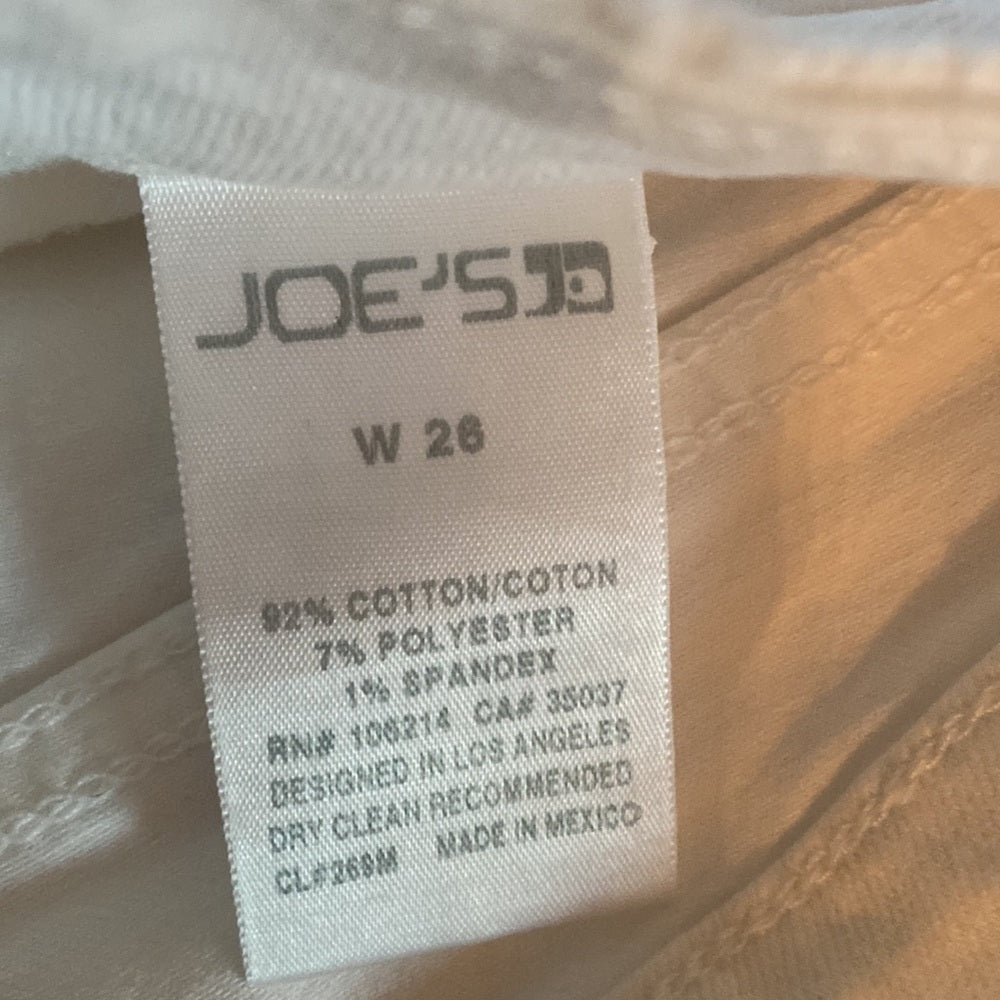 Joe’s Women’s White Jeans Size 26