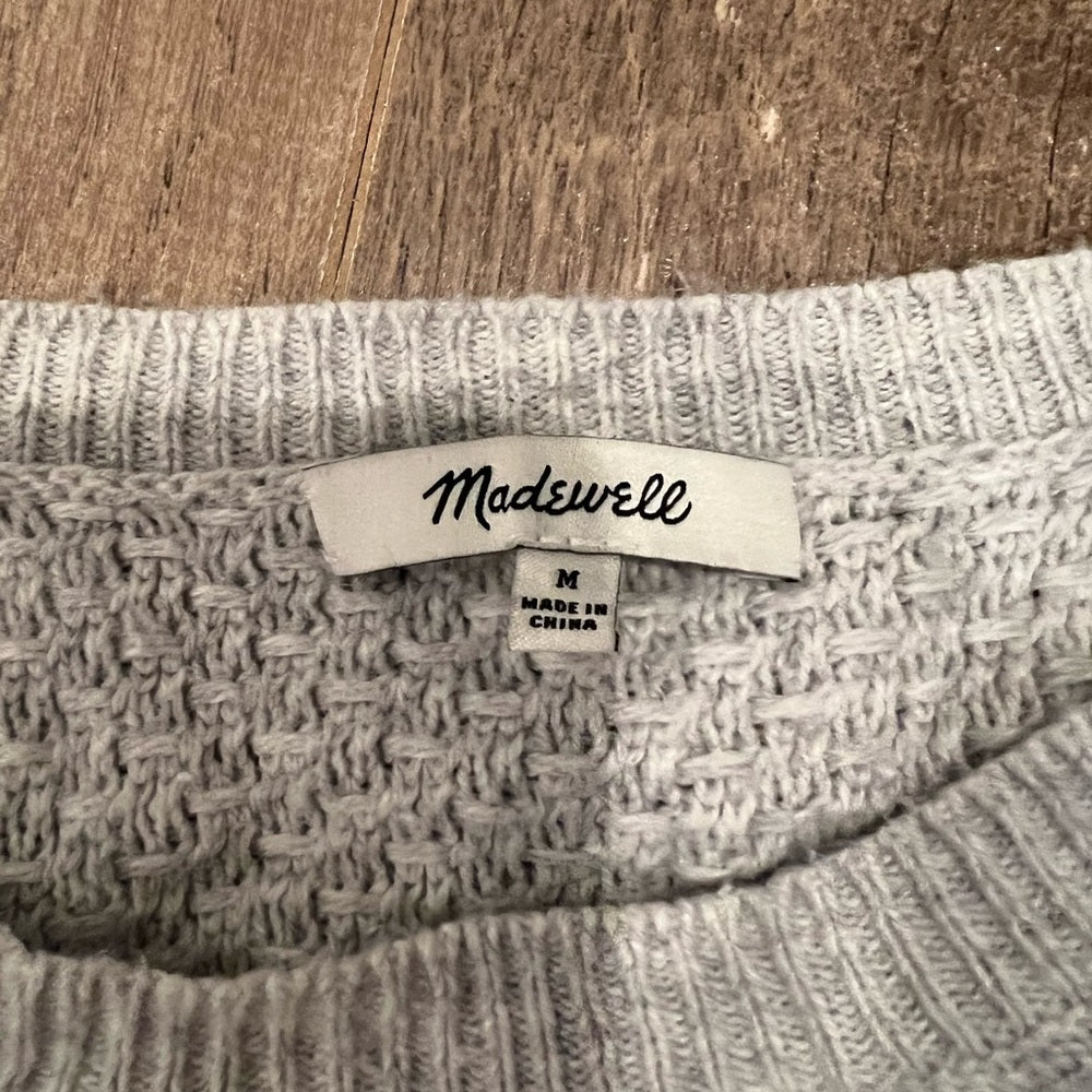 Madewell Woman’s Gray Sweater With Zipper Sides Size Medium