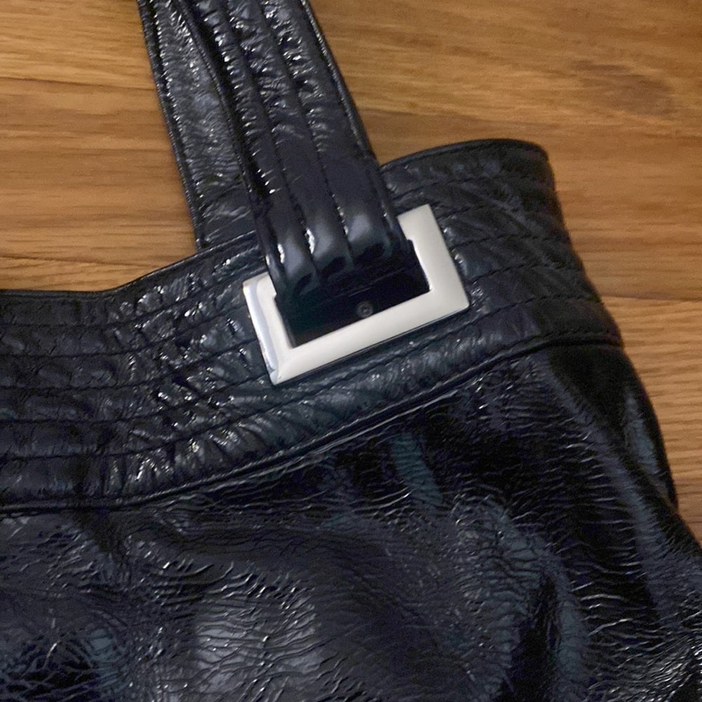 Kooba Black Tote Bag With Silver Hardware