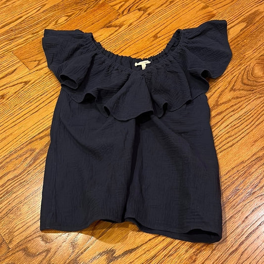 Rebecca Taylor Woman’a Navy Ruffle Top Size 2