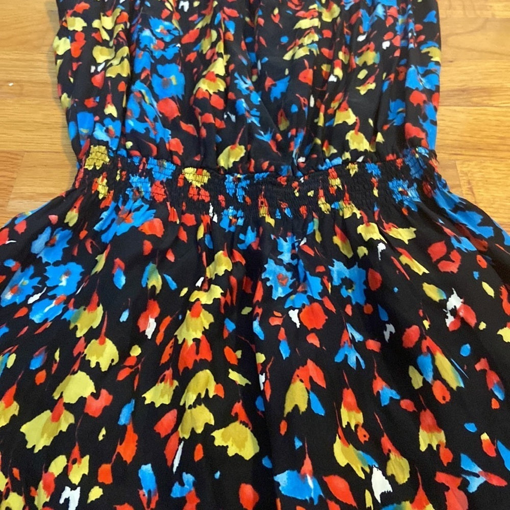 Women’s Parker dress. Black/yellow/blue/red. Size S