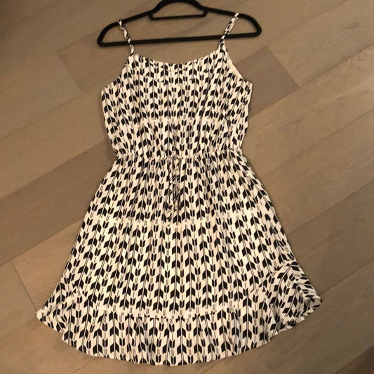 Aqua Black and White Dress Size Medium