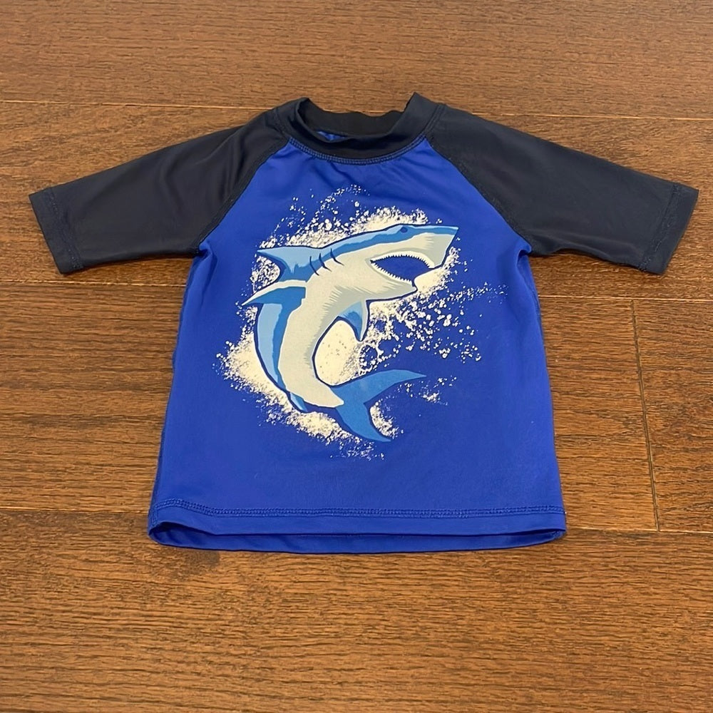 Children’s Place Boys Blue Short Sleeve Rash Guard Size XS 4